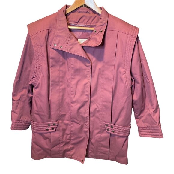 Mulberry Street Womens Quilted Mauve Jacket Size L - Picture 1 of 14